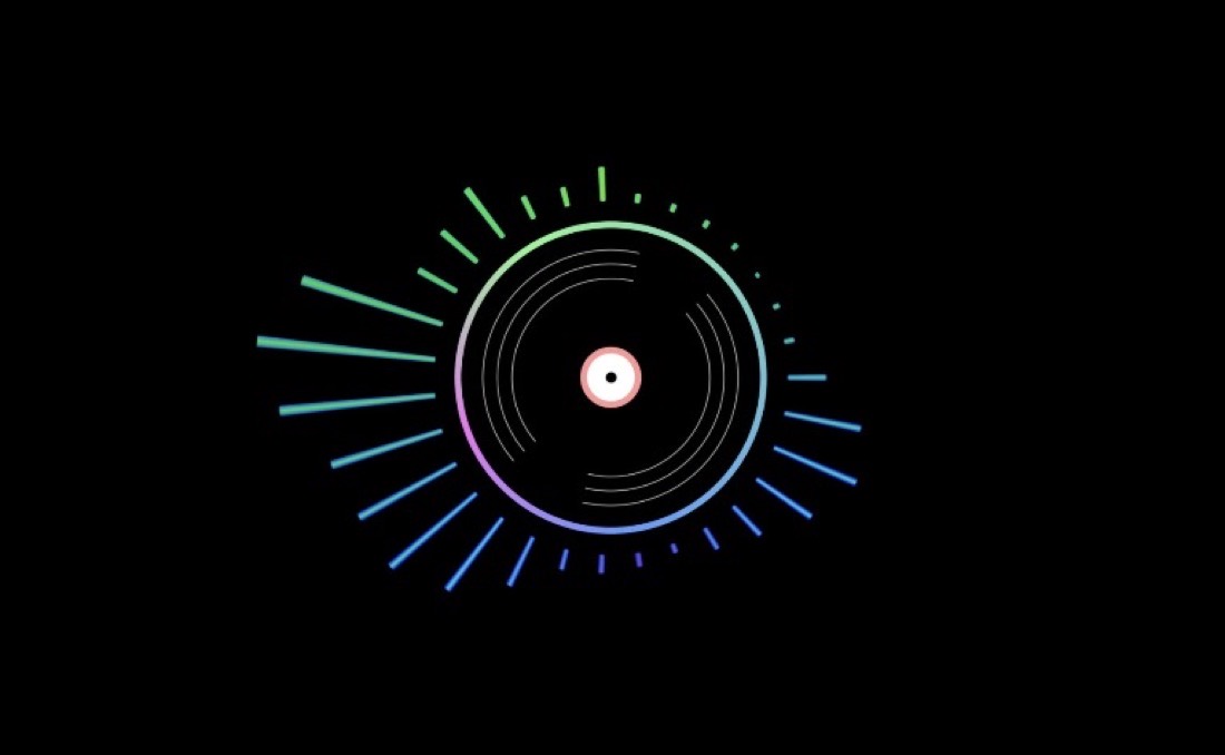 Animated projection graphic from Climb Map AR: a glowing ring with radiating coloured lines
