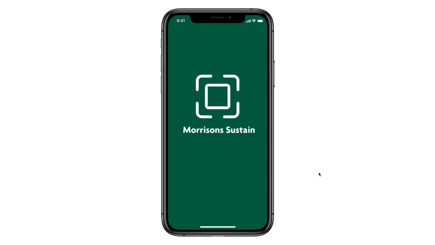 Morrisons Sustain launch screen on a phone